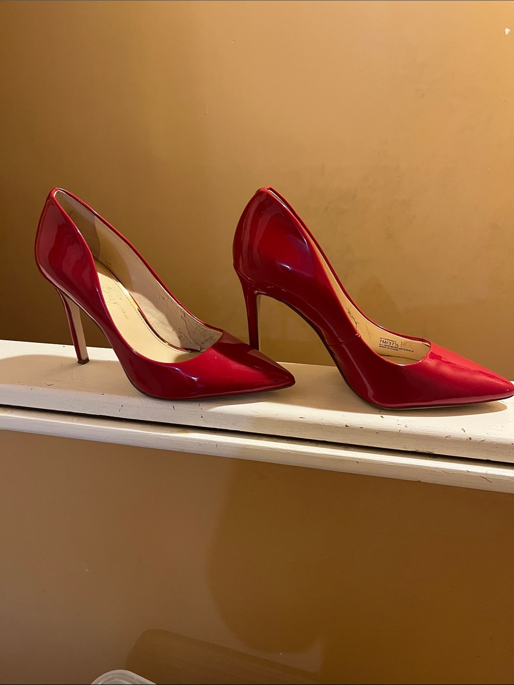 Jessica Simpson Red Patent Pointed-Toe Stiletto Pumps
